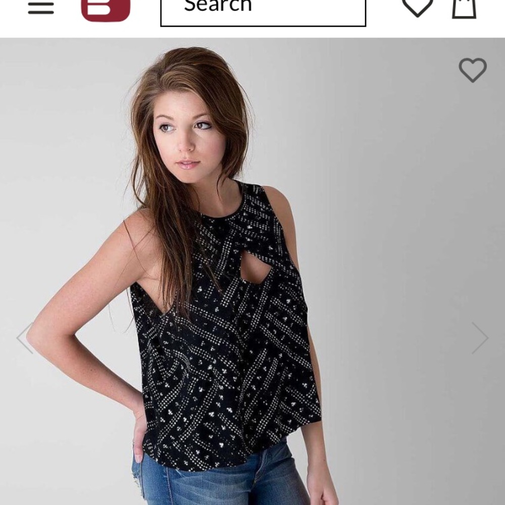 Free People Look Through Black White Print Tank